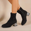 Women's Fashion Thick Heel Socks Boots 49306761C