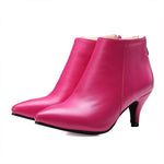 Women's Casual Simple Pointed Toe Low Heel Ankle Boots 93150297S