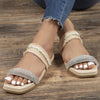 Women's Low-Heeled Rhinestone One-Strap Sandals 04746981C