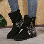 Women's Casual Leopard Buckle Ankle Boots 51962640S