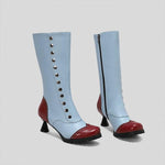 Women's Fashionable Rivet Stitching Shaped Heel Boots 51139756S