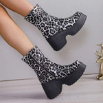 Women's Platform Leopard Print Wedge Ankle Boots 72244744C