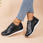 Women's Round Toe Lace-Up Casual Sneakers 18388272C