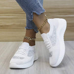 Women's Mesh Rhinestone Flyknit Casual Sneakers 26220509C