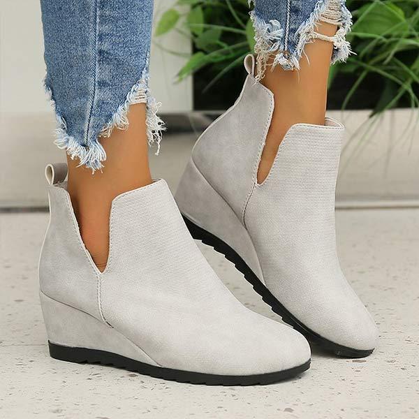 Women's Retro Flat Wedge Ankle Boots 84423001C