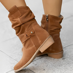 Women'S Low Heel Suede Boots 67273521C