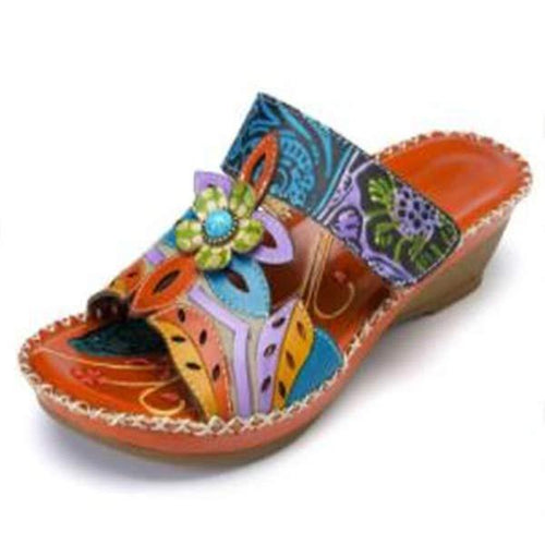 Women's Colorblock Wedge Totem Sandals 74721942C