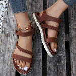 Women's Retro Braided Casual Flat Sandals 49938396S