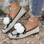 Women's Casual Plush Ball Flat Shoes 07800180S