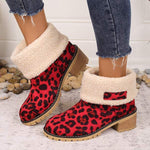 Women's Block Heel Plush Snow Boots 35356518C