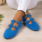 Women's Vintage Suede Flat Shoes 91050788C