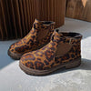 Women's Fashion Leopard Print Short Elastic Ankle Martin Boots 54961185C