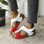 Women's Stitching Velcro Wedge Platform Sandals 92197225C