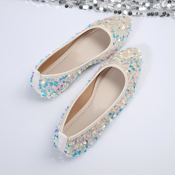 Women's Fashionable Sequined Slip-On Flats 07143243S