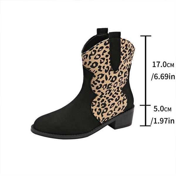 Women's Leopard Print Mid-Calf Martin Boots 22347136C