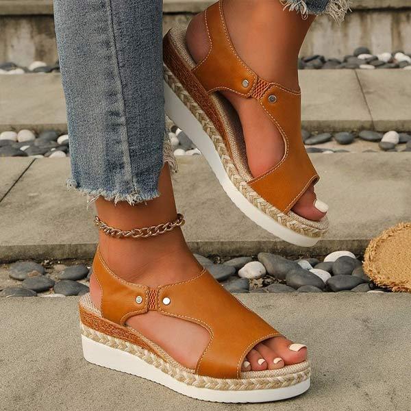 Women's Wedge Heel Peep-Toe Sandals 58788485C