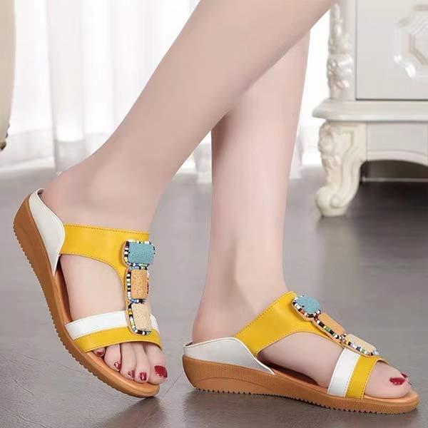Women's Casual Single Strap Wedge Slide Sandals 66501686C