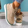 Women's Vintage Suede Lace-Up Flat Ankle Boots 54051609S