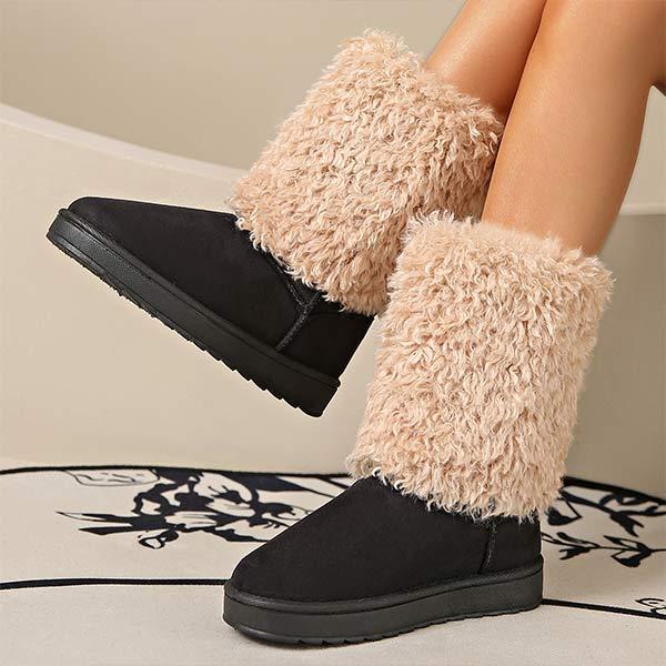 Women's Slip-On Snow Boots with Furry Cuffs 23099854C