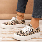 Women's Leopard Print Casual Canvas Shoes 88286893C