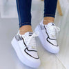 Women's Stylish Casual Lace-Up Thick-Soled Sneakers 74072218S