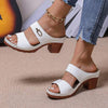 Women's Embossed Block Heel Slide Sandals 79113281C