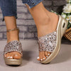 Women's Sequined Thick-Soled Wedge Slippers 67252618C