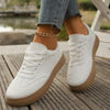 Women's Flat-Soled Lace-Up Suede Casual Sneakers 23828585S