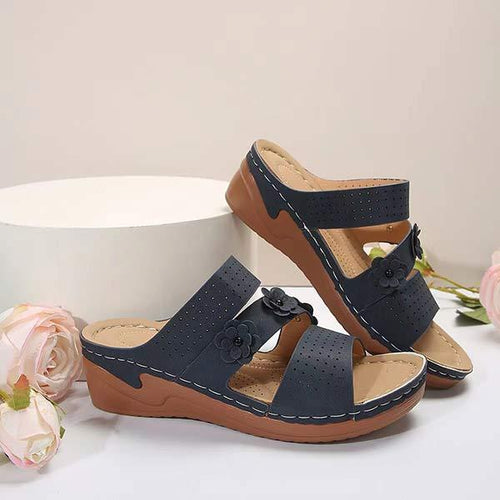 Women's Retro Casual Floral Wedge Sandals 16451395C