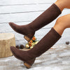 Women's Fashion Patchwork Suede Knee-High Boots 66315118S