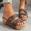 Women's Wedge Heel Thick Sole Printed Sandals 59772578C