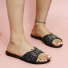 Women's Casual Hollow Rhinestone Fashion Flat Slippers 43942099S
