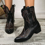 Women's Retro Embroidered Short Boots 11820135C