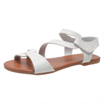 Women's Fashionable Flat Sandals with Single Band Ankle Strap 44000348C