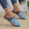 Women's Denim Pointed-Toe Mules 66605744C