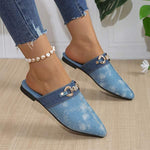 Women's Denim Pointed-Toe Mules 66605744C