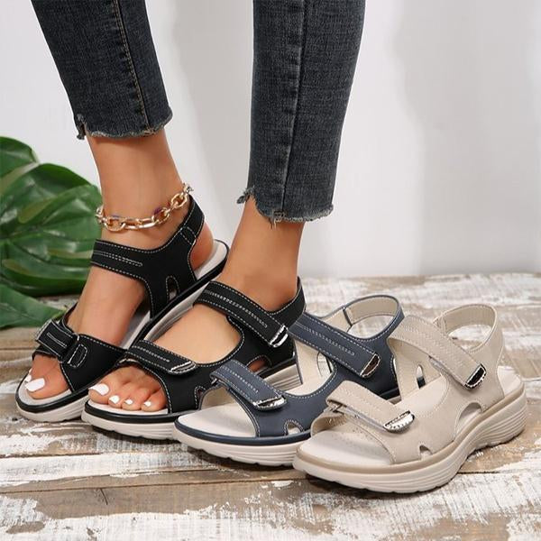 Women's Sporty Wedge Sandals with Velcro Straps 56950750S