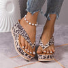 Women's Leopard Print Platform Flip-Flop Sandals 77779718C