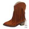 Women's Retro Suede Tassel Ankle Boots 03577072C