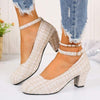 Women's Low-Cut Block Heel Shoes 31300556C