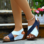 Women's Color Block Casual Beach Wedge Sandals 44918959S