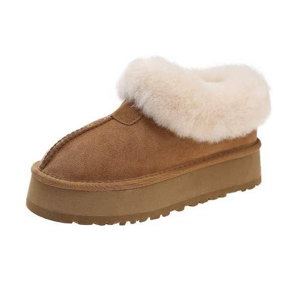 Women's Faux Fur-Lined Thick Sole Slip-On Snow Boots 85281359C