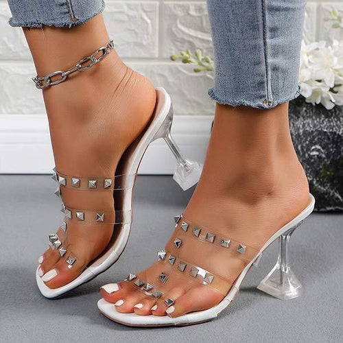 Women's Transparent Stiletto High Heel Sandals 19273340C