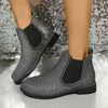 Women's Fashion Rhinestone Flat Ankle Boots 96683698S