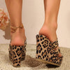 Women's Leopard Print Wedge Casual Slide Sandals 98804529C