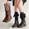 Women's Brown Vintage Over-the-Knee Cowboy Boots 01922049C