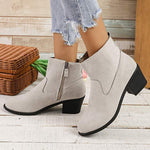 Women's Pipe Chunky Heel Ankle Boots 74172755C