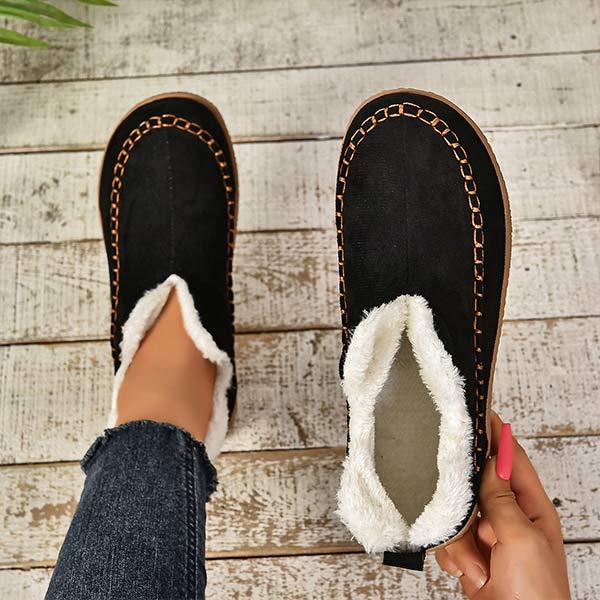 Women's Flat Thickened Fleece-Lined Warm Shoes 89302932C