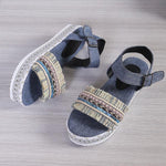 Women's Casual Ethnic Style Tassel Thick Sole Sandals 59009300S