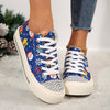 Women's Casual Rhinestone Christmas Canvas Shoes 17698639S